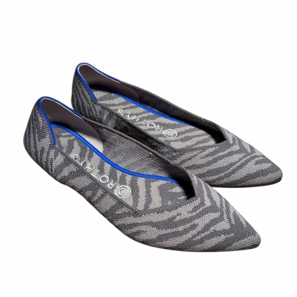 Rothy’s zebra print pointy toe flats